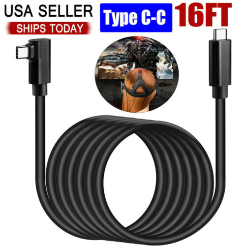 16ft Link Cable For Oculus Quest 2 Type C-c Right Angle Fast Charger Cord Cable