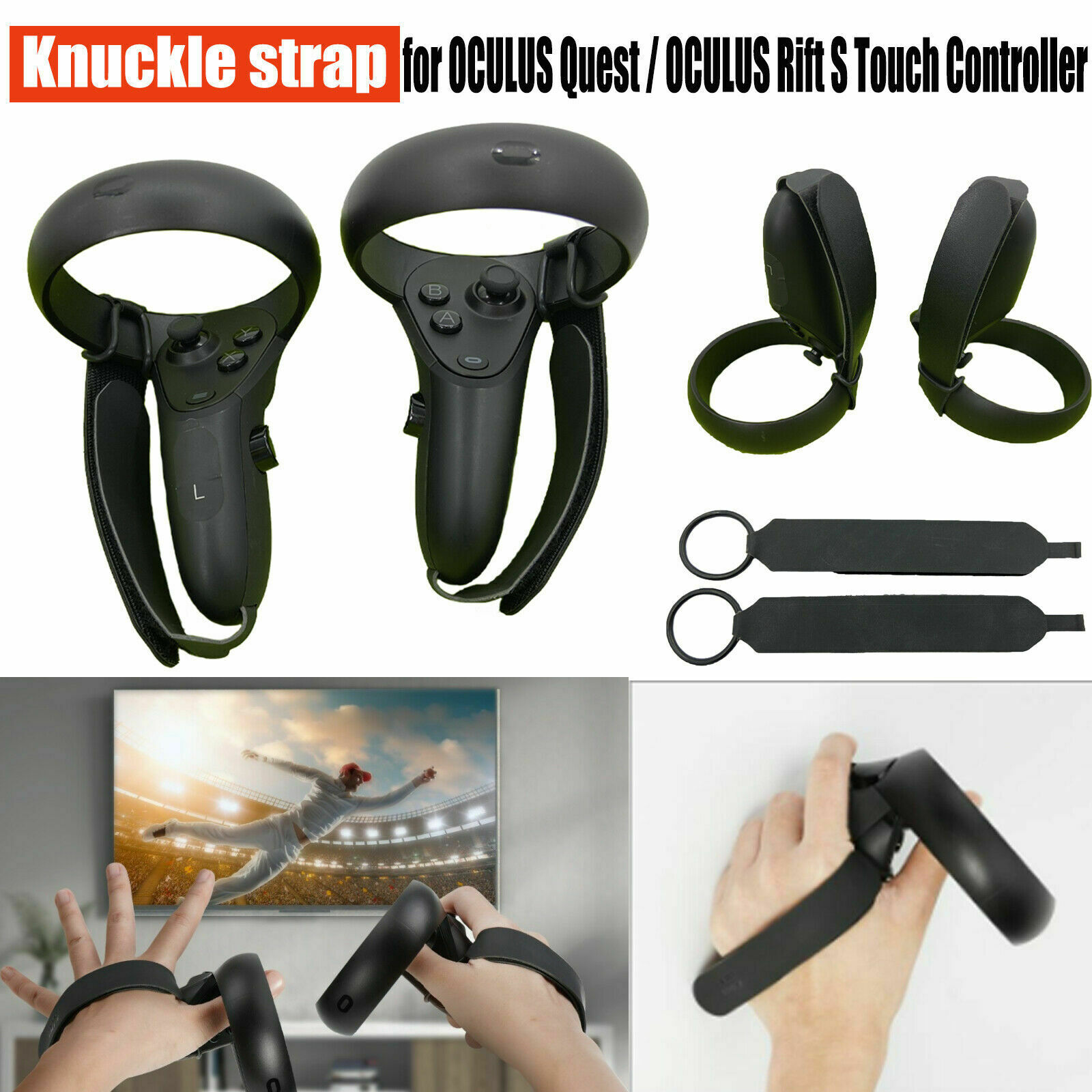 Adjustable Knuckle Strap For Oculus Quest / Rift S Touch Controller Accessories
