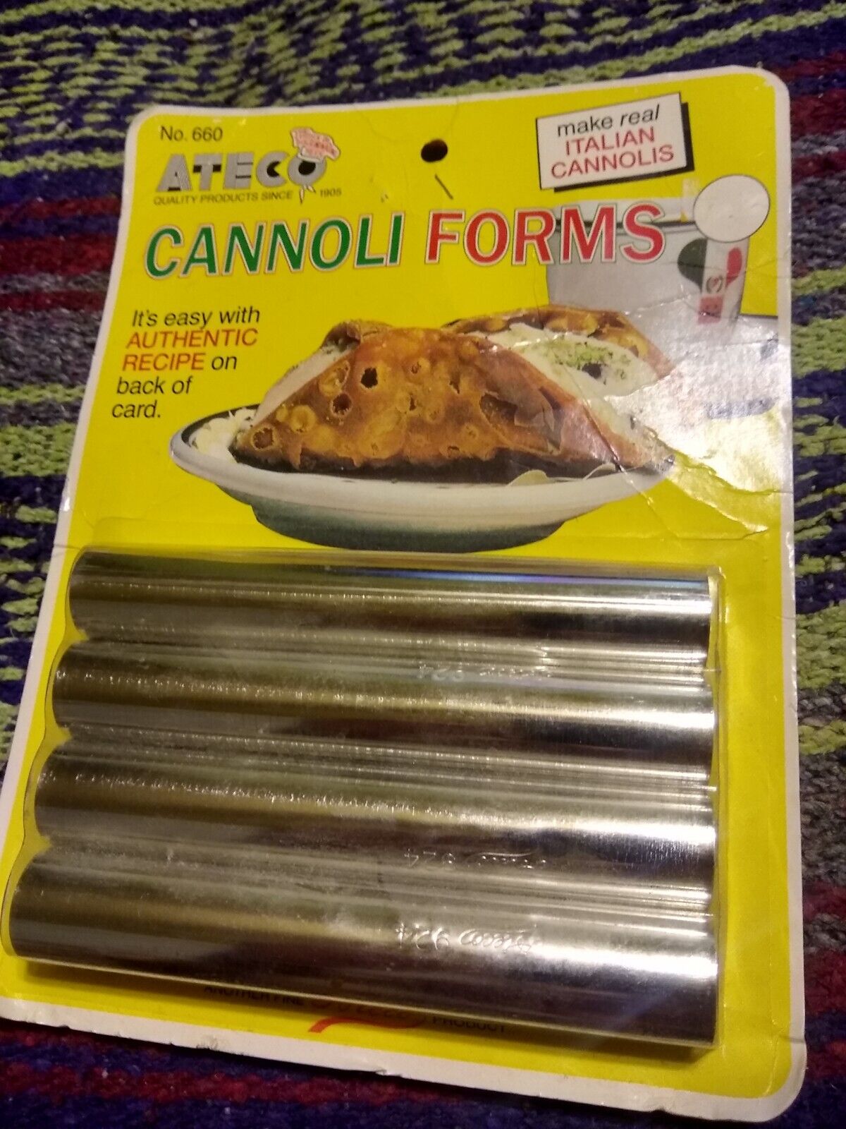 Vintage Ateco Real Italian Cannolis Metal Tubes Cannoli Forms With Recipe